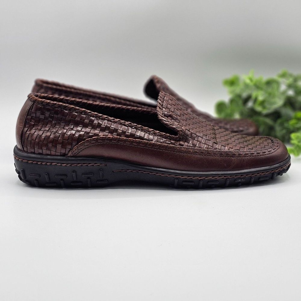 Cole Haan Country Loafers Women's 8.5B Brown Leather Upper Basket Weave‎ Casual